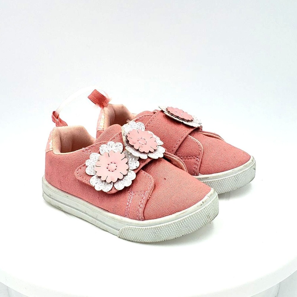 OshKosh B'gosh Pink Floral Canvas Sneakers Toddler‎ Girls Size 5 Shoes